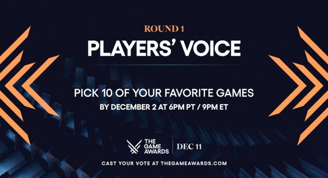 De genomineerde Player's Voice-titels voor The Game Awards zijn bekendgemaakt